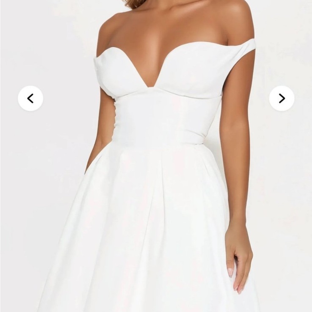 Fashion Nova Strapless White Dress
